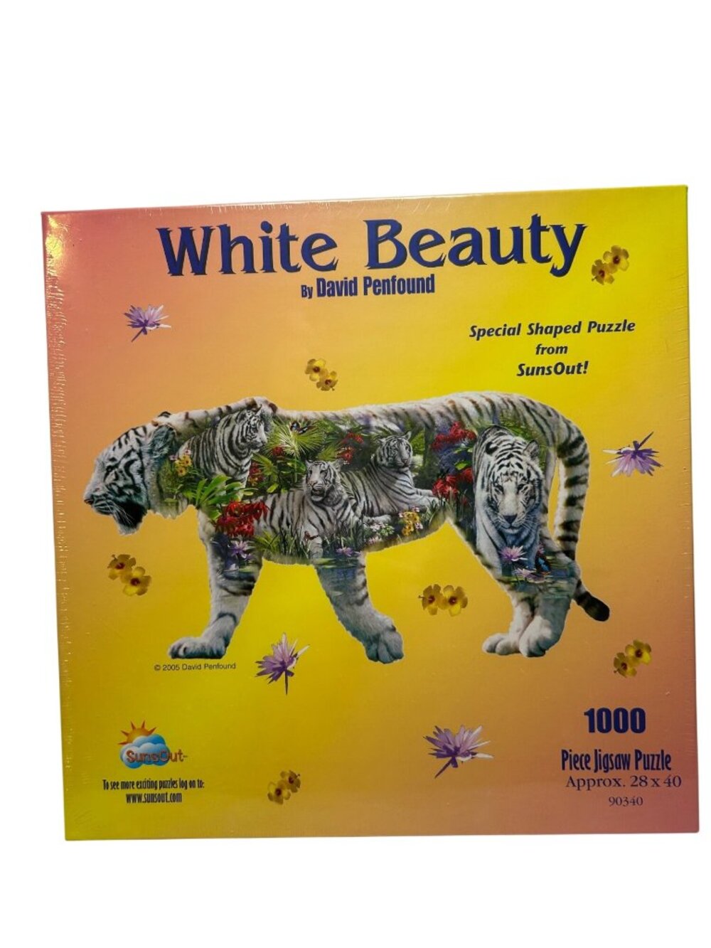 NEW White Beauty Tiger 1000 Piece Jigsaw Puzzle SunsOut 28x40 David Penfound